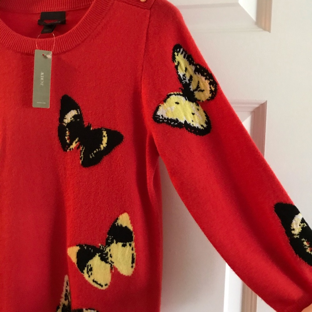 NWT J CREW ITALIAN CASHMERE INTARSIA SWEATER S